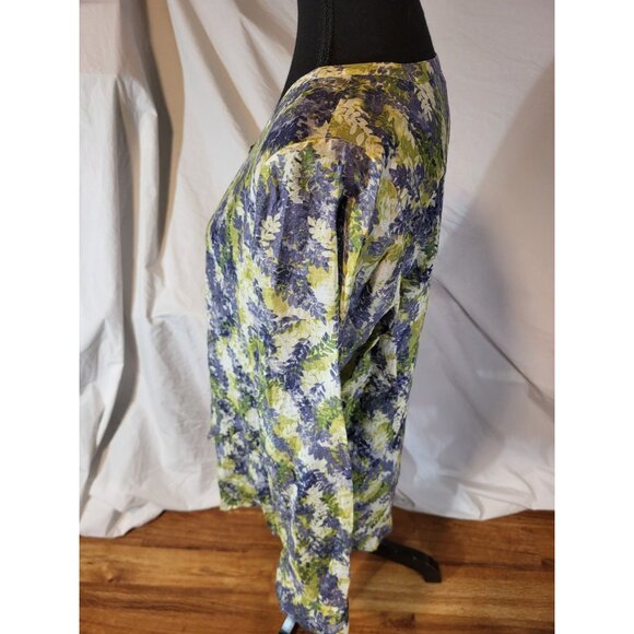 J. Jill Cotton Silk Blend Floral Button Front Blouse Women's Sz M P Semi Sheer - Picture 5 of 8